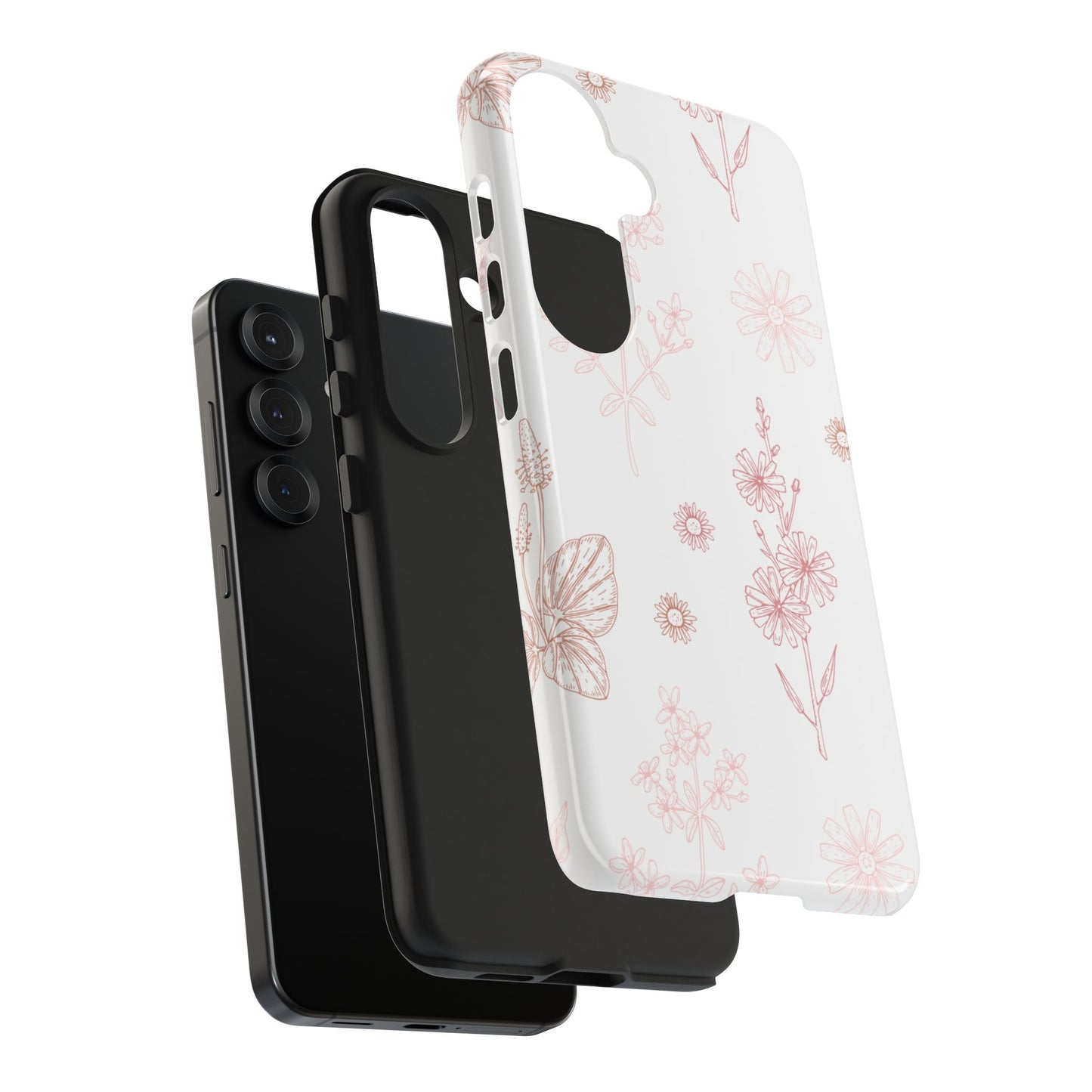 Tough Phone Case — Delicate Pink Wildflower Pattern