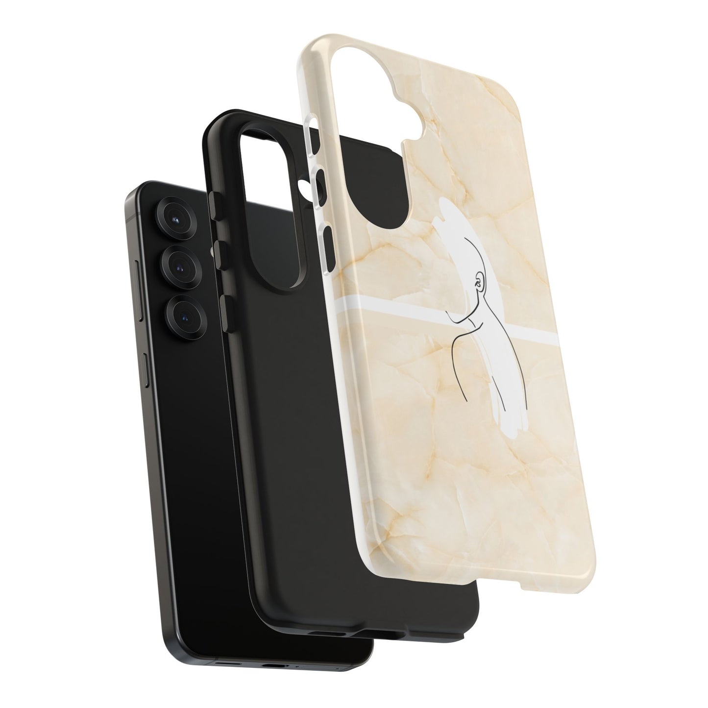 Tough Phone Case — Marble Minimalist Line Art