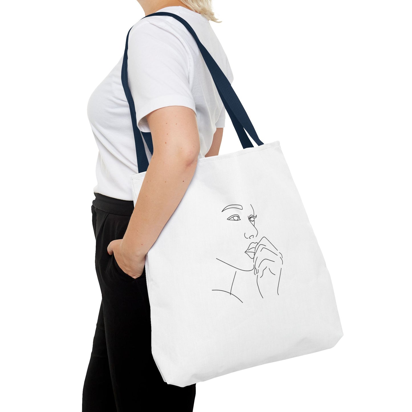 Elegant Line Art Tote Bag, Carryall