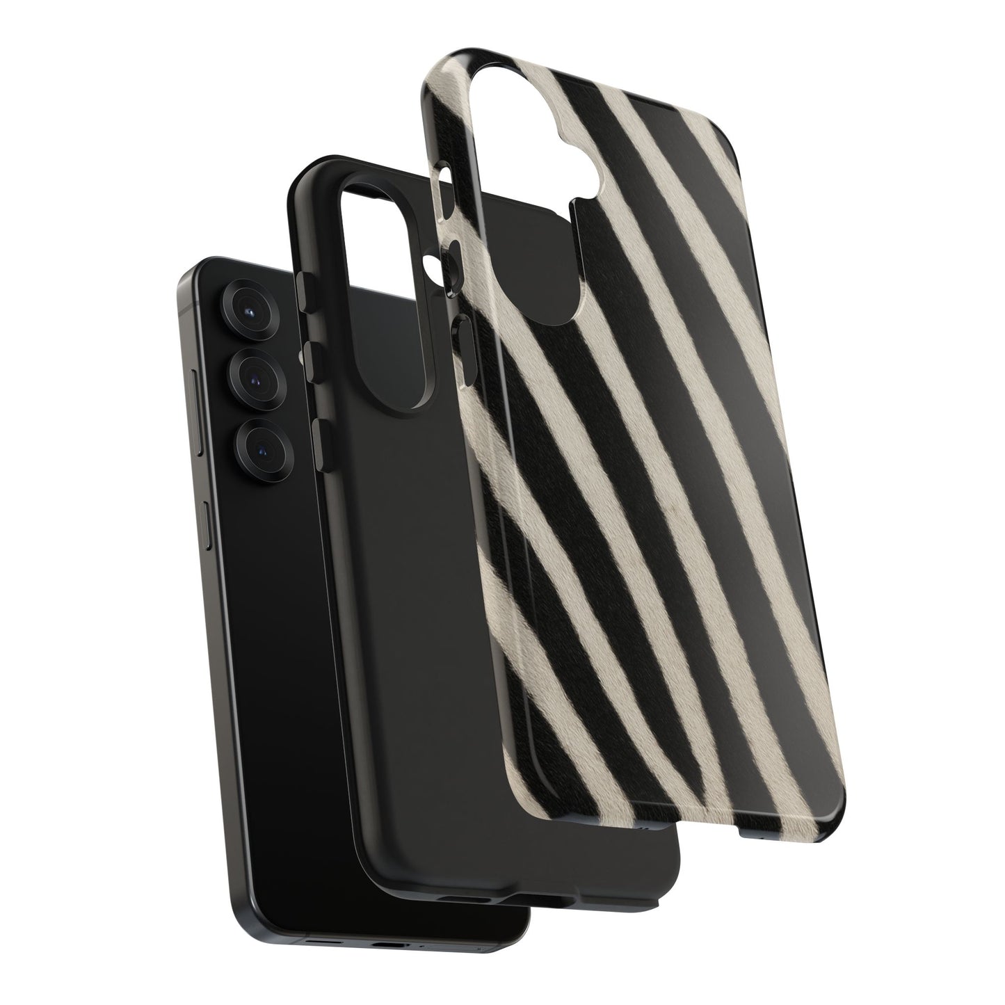 Tough Phone Case —Zebra Stripe, Black & White Animal Print