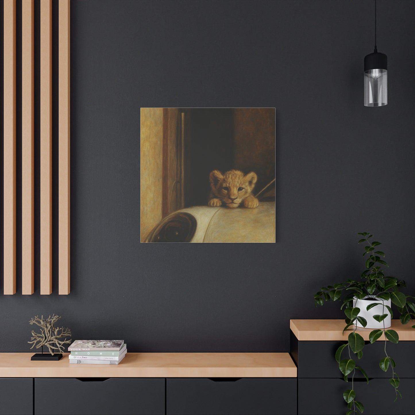 Canvas wall art - Lion Animal Sports Car Design