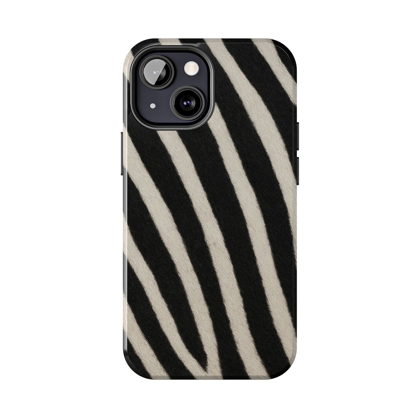 Tough Phone Case —Zebra Stripe, Black & White Animal Print