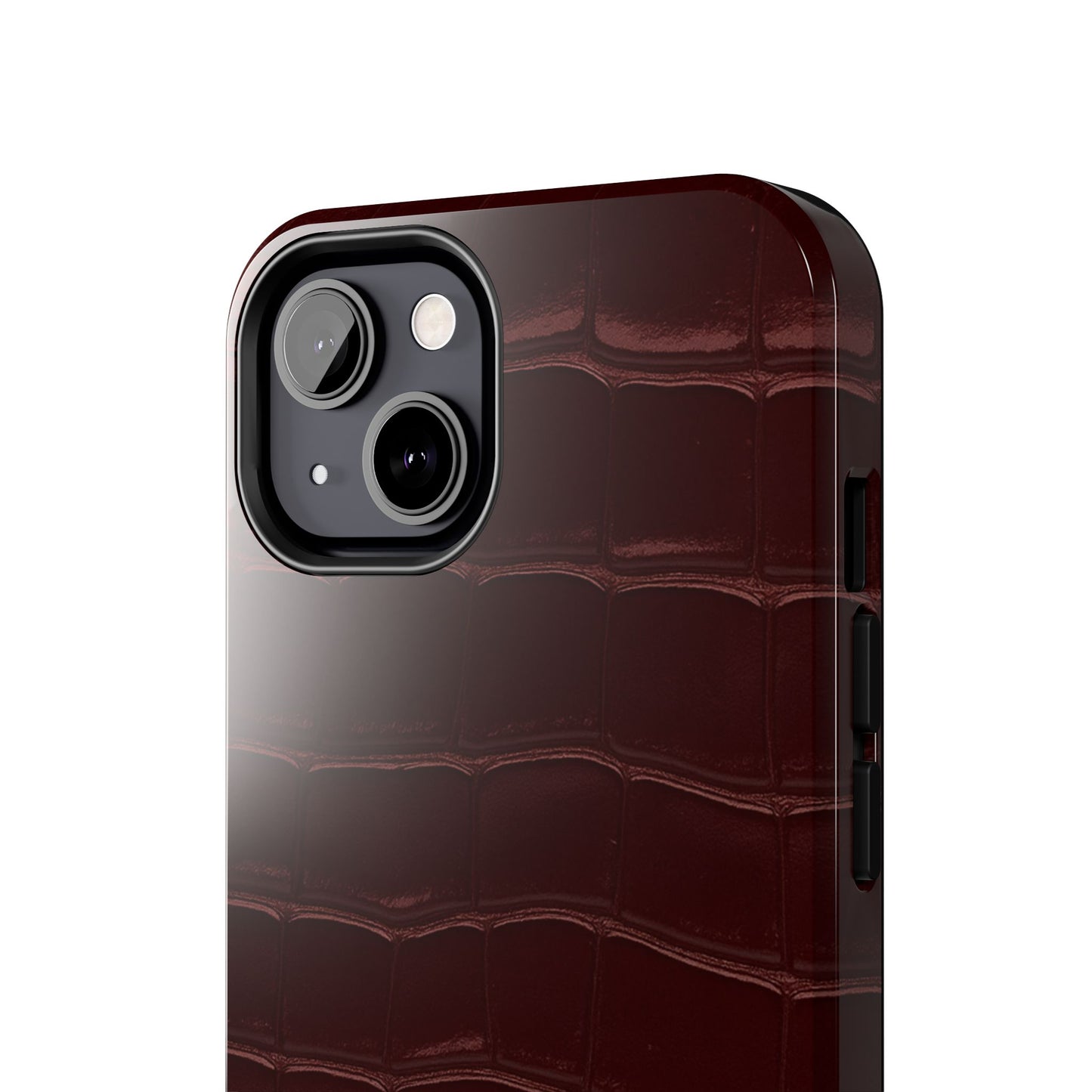 Tough Phone Case — Burgundy, Croc-Embossed