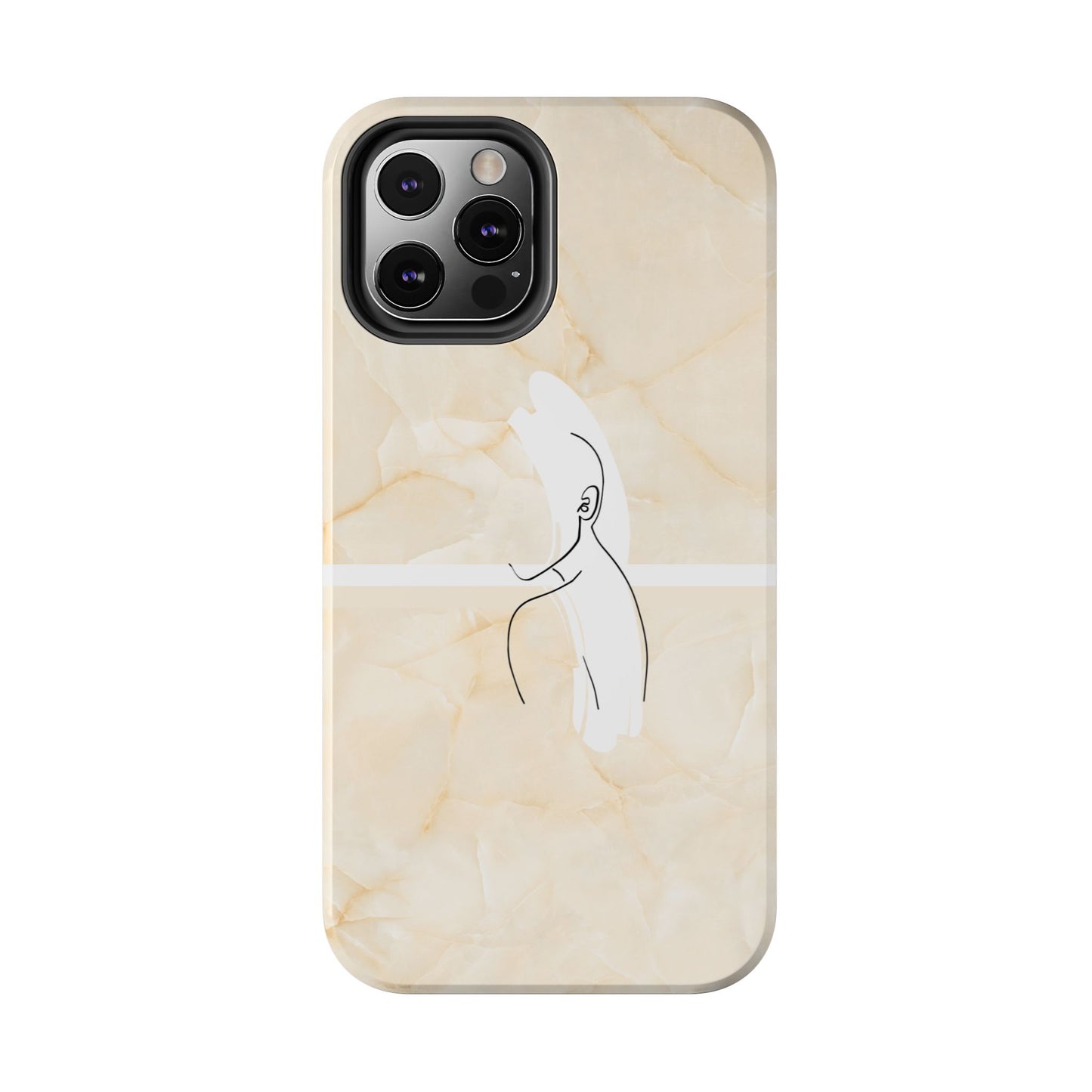 Tough Phone Case — Marble Minimalist Line Art
