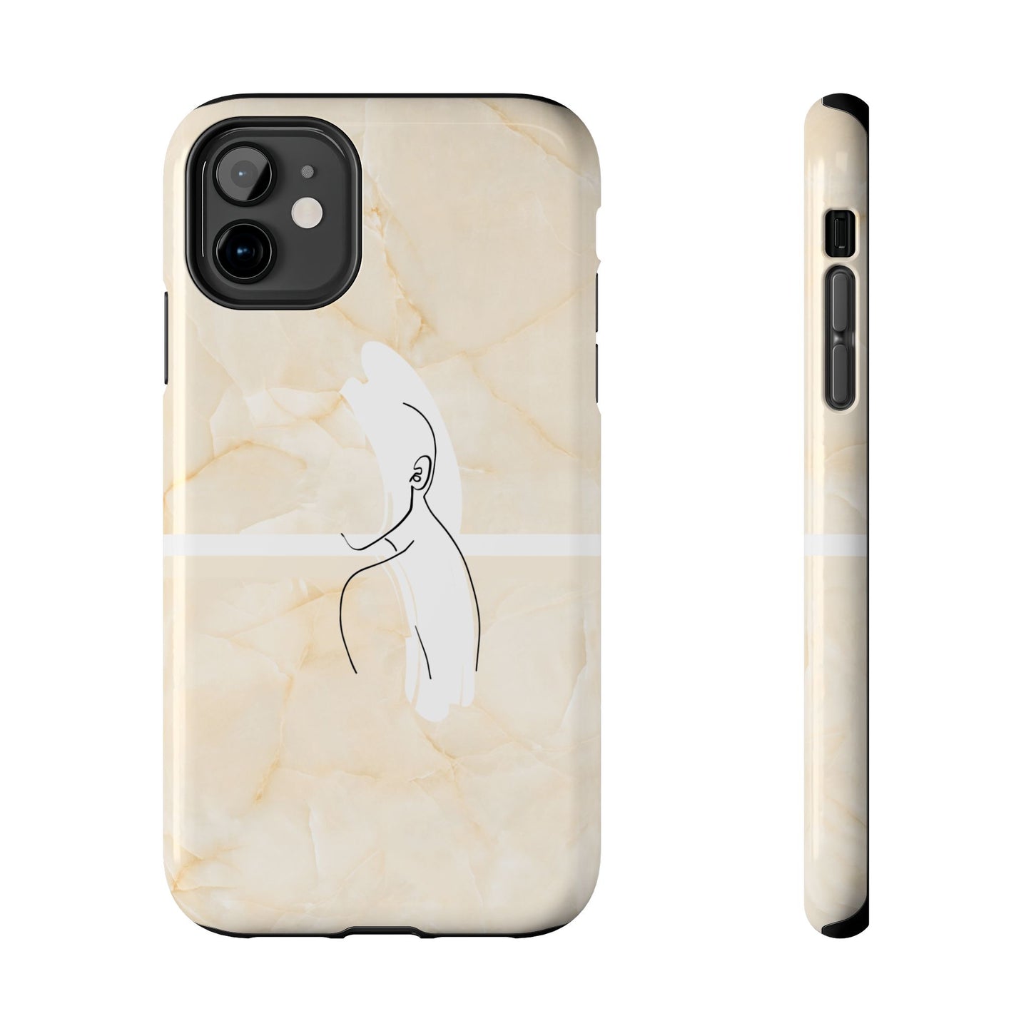 Tough Phone Case — Marble Minimalist Line Art