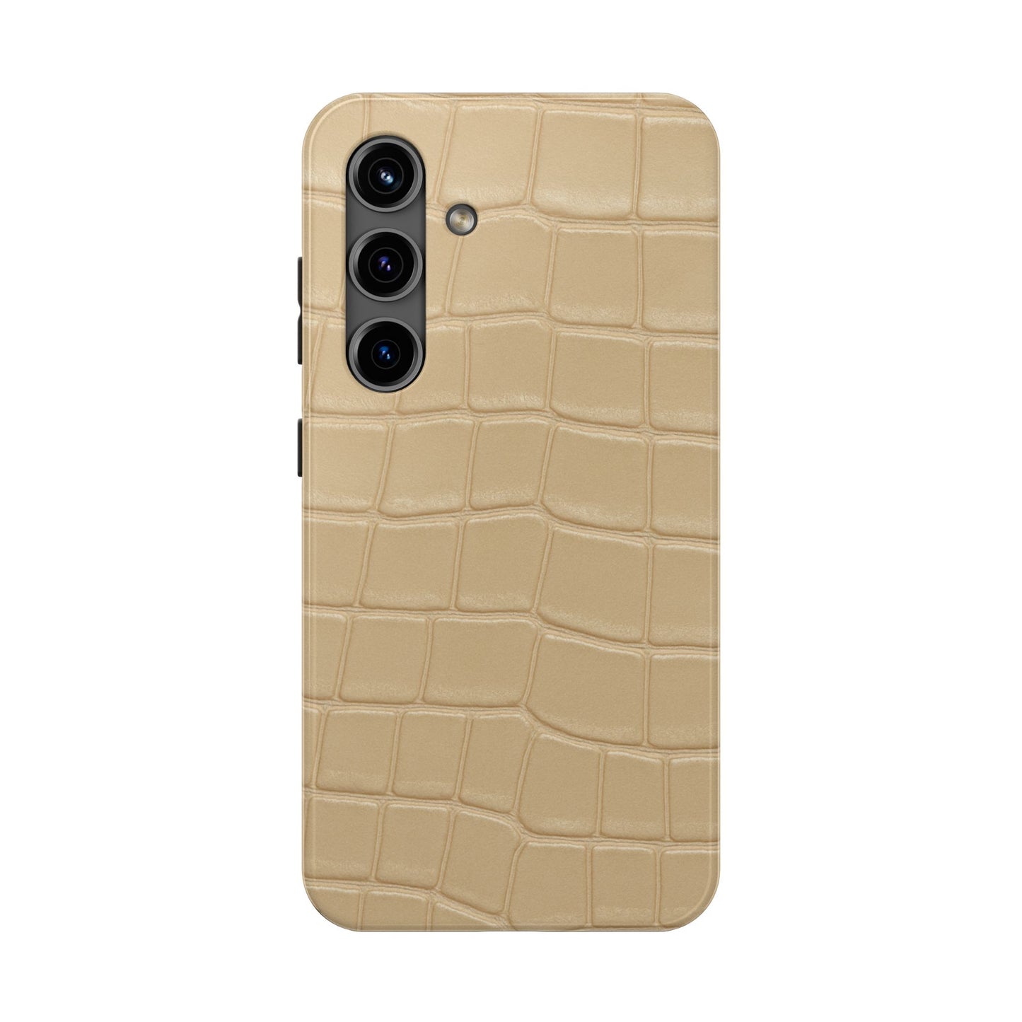 Tough Phone Case — Shockproof Alligator-Texture, Beige Croc