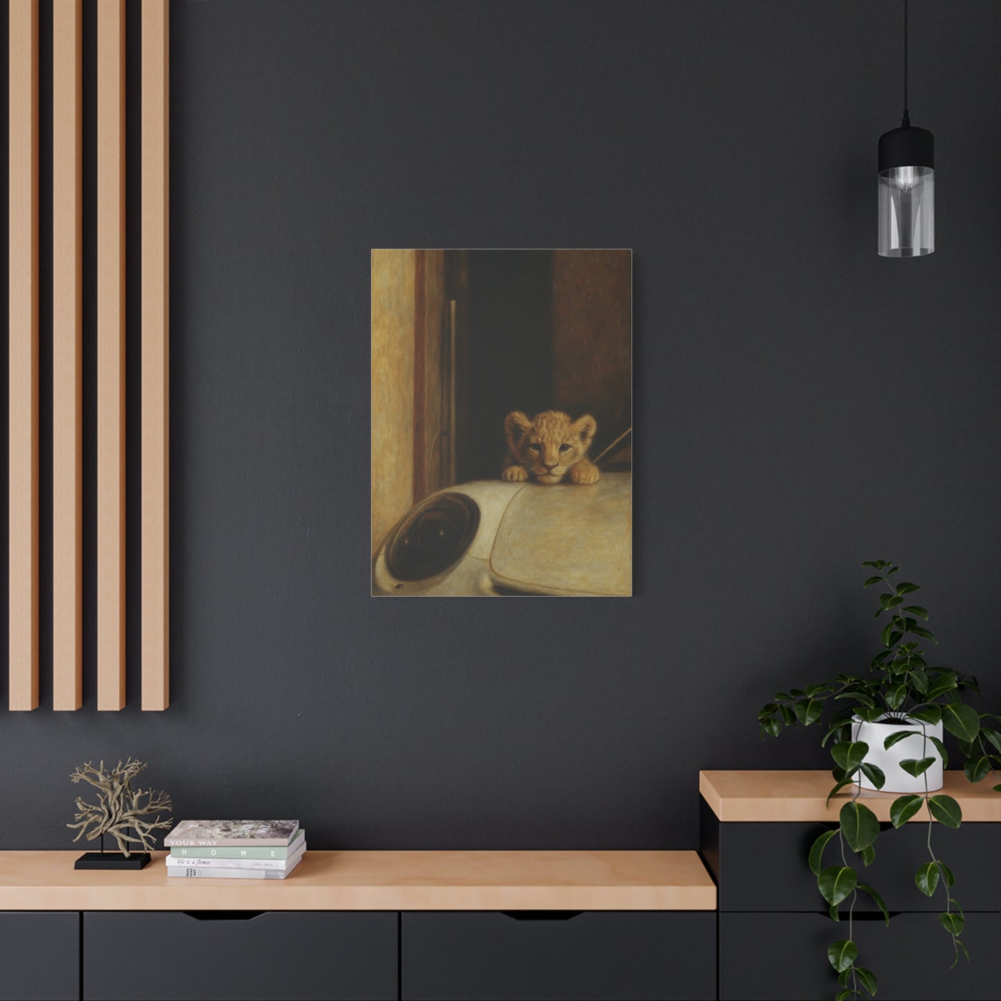 Canvas wall art - Lion Animal Sports Car Design