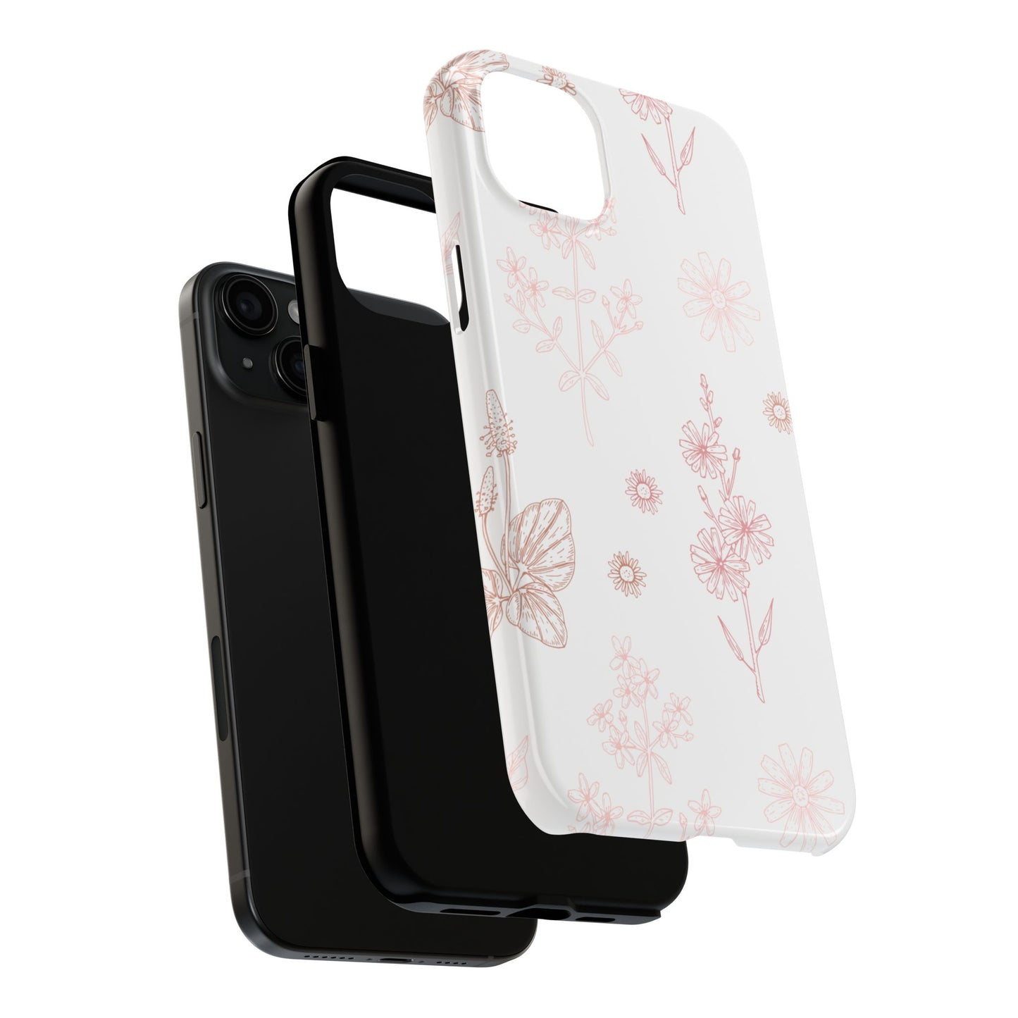 Tough Phone Case — Delicate Pink Wildflower Pattern