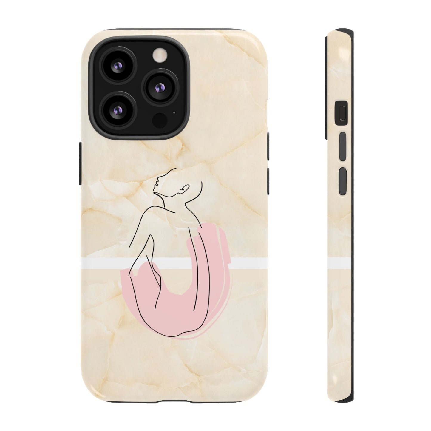 Tough Phone Case — Marble Minimalist Line Art