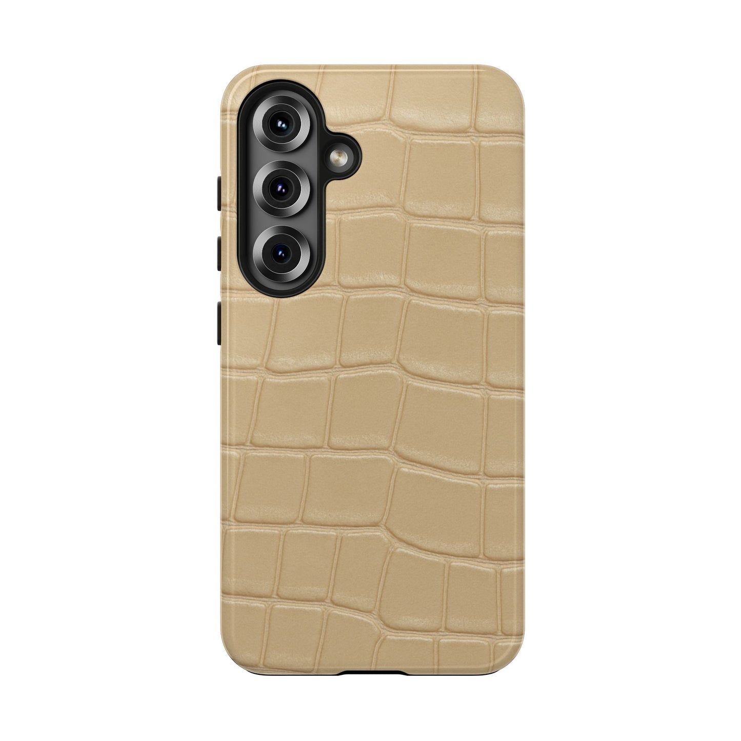 Tough Phone Case — Shockproof Alligator-Texture, Beige Croc