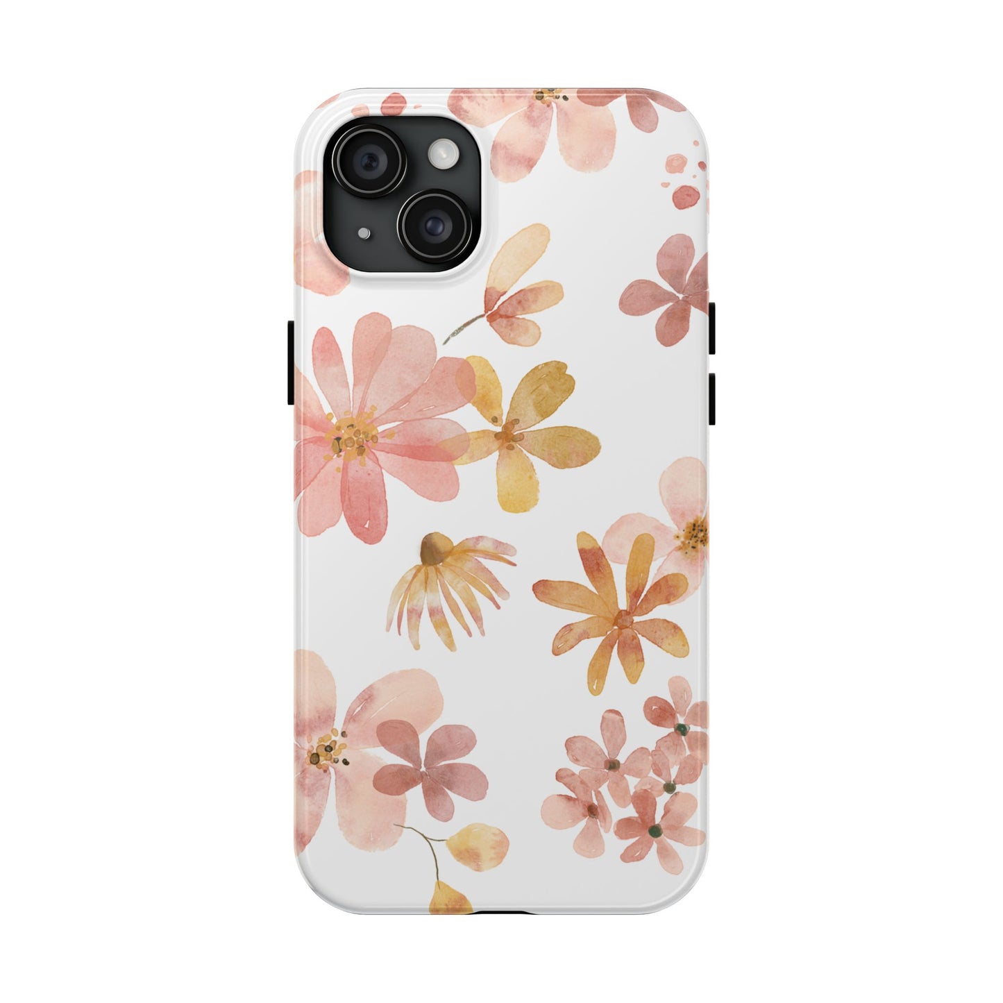 Tough Phone Case — Pink & Gold Blossom Protective Cover