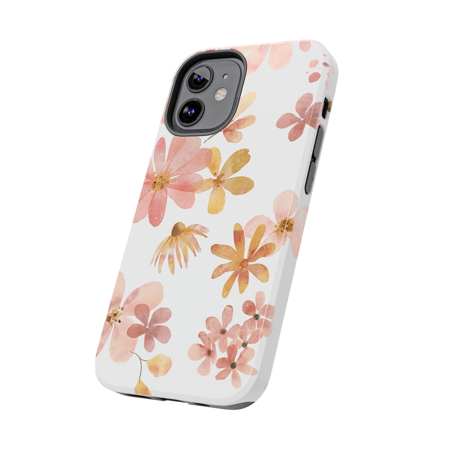 Tough Phone Case — Pink & Gold Blossom Protective Cover