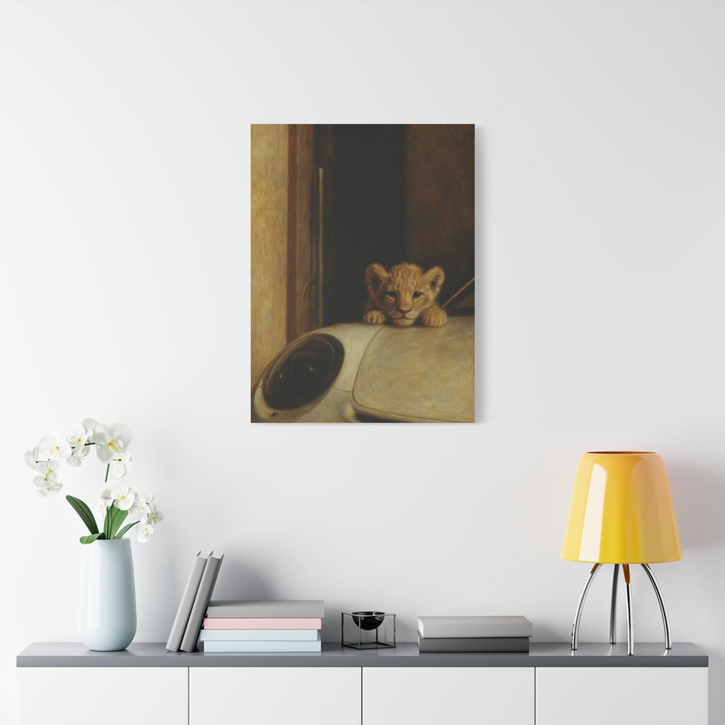 Canvas wall art - Lion Animal Sports Car Design