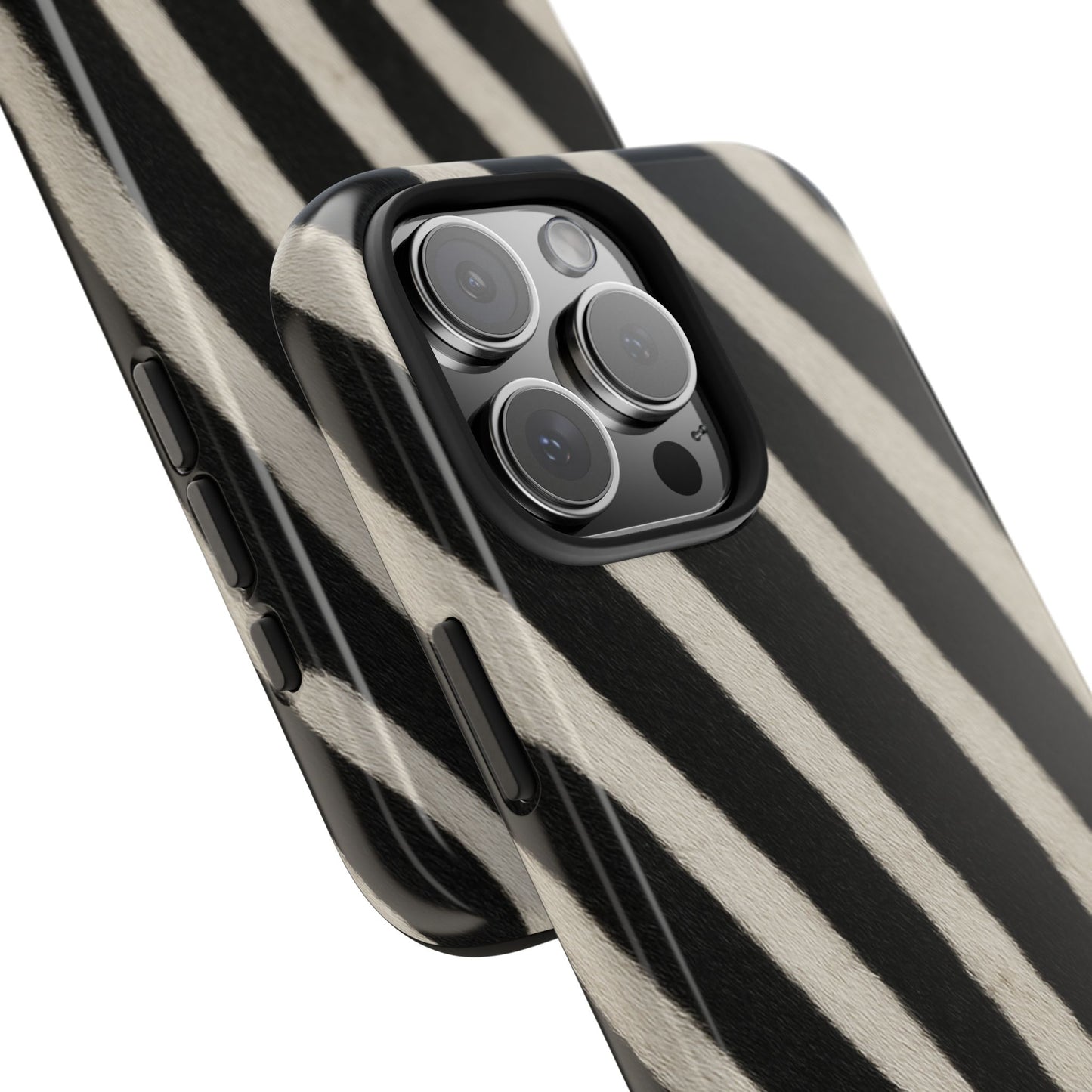 Tough Phone Case —Zebra Stripe, Black & White Animal Print