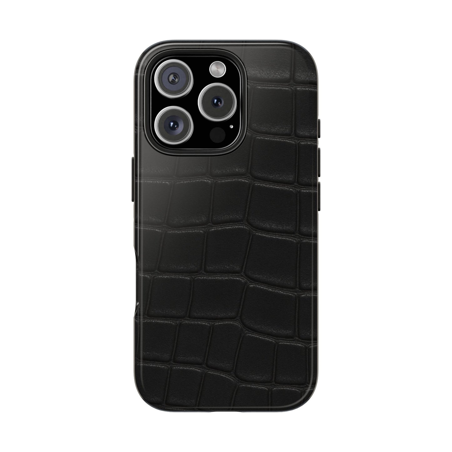 Tough Phone Case – Black Croc Texture