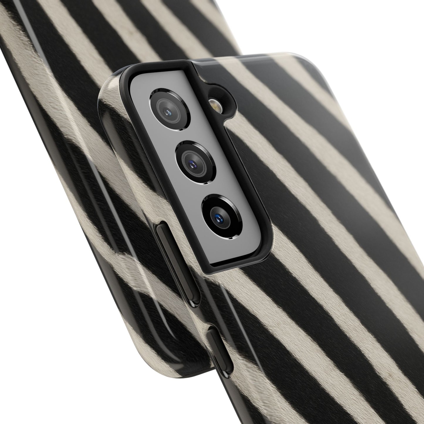 Tough Phone Case —Zebra Stripe, Black & White Animal Print
