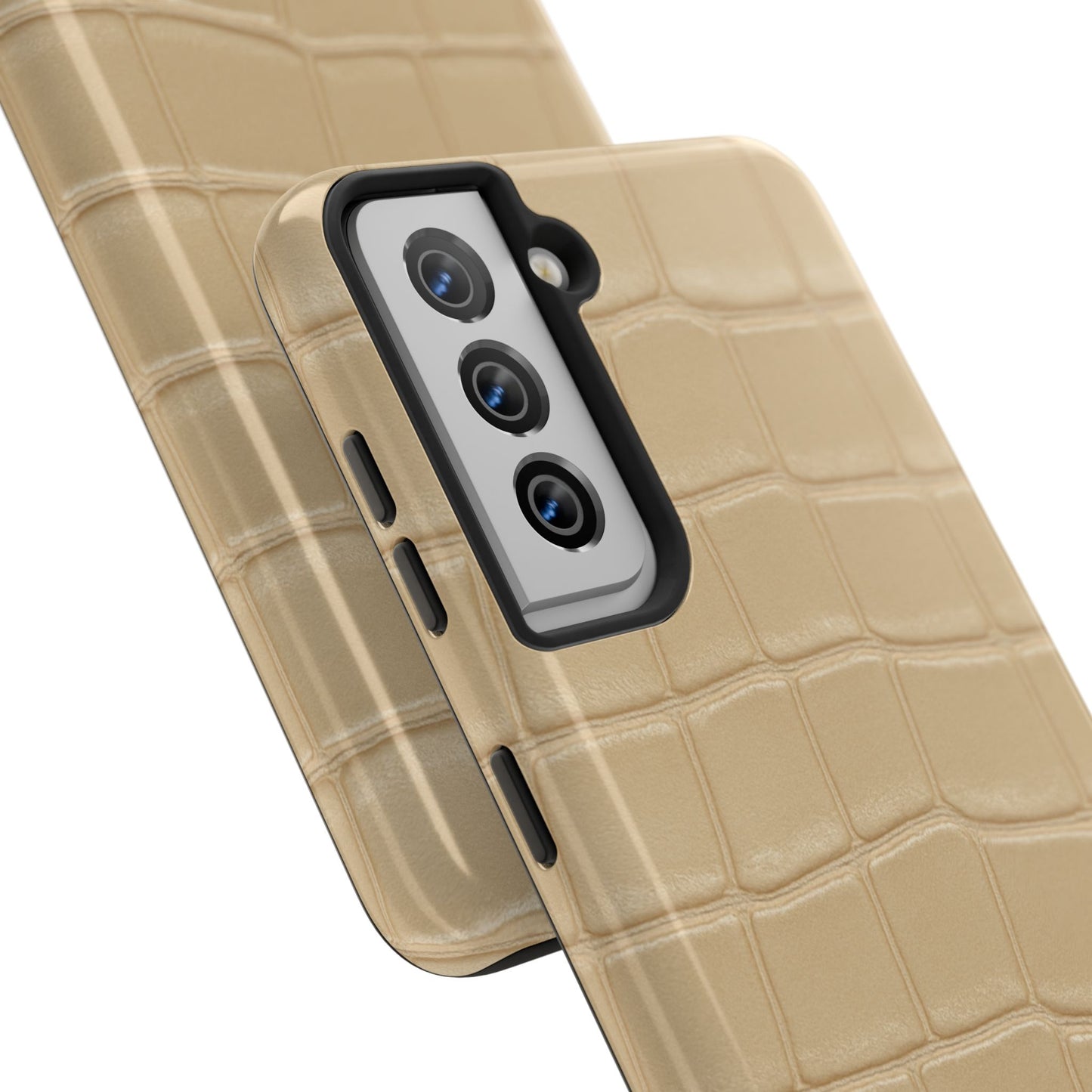Tough Phone Case — Shockproof Alligator-Texture, Beige Croc