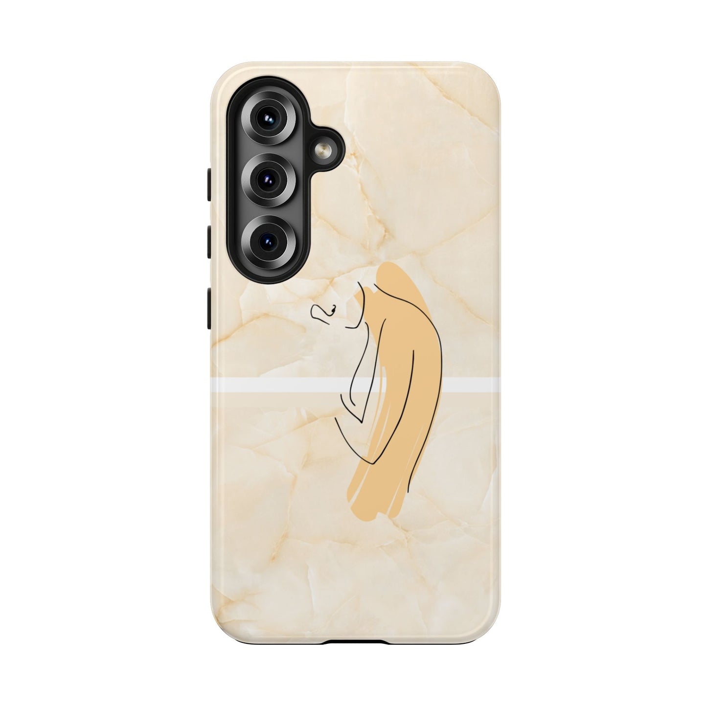 Tough Phone Case — Marble Minimalist Line Art