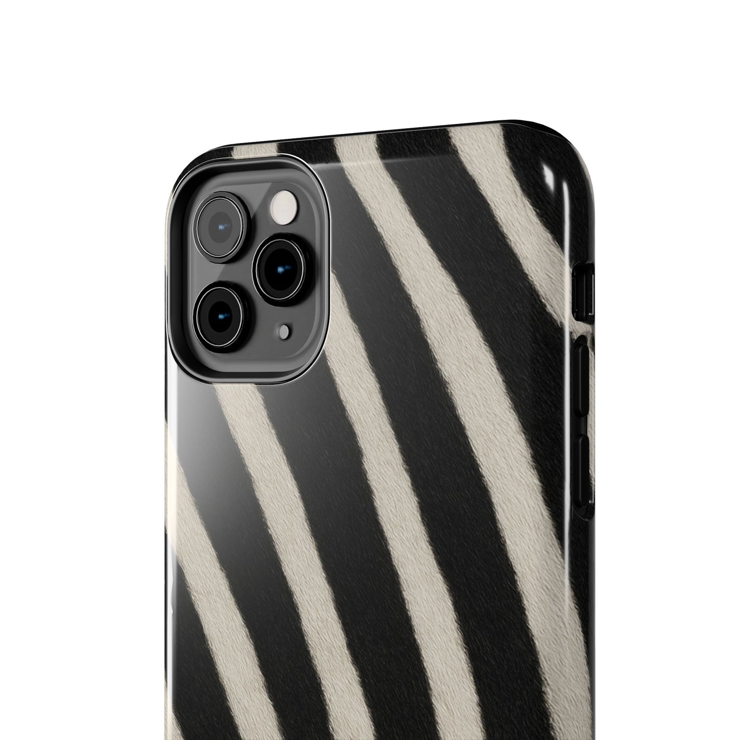Tough Phone Case —Zebra Stripe, Black & White Animal Print