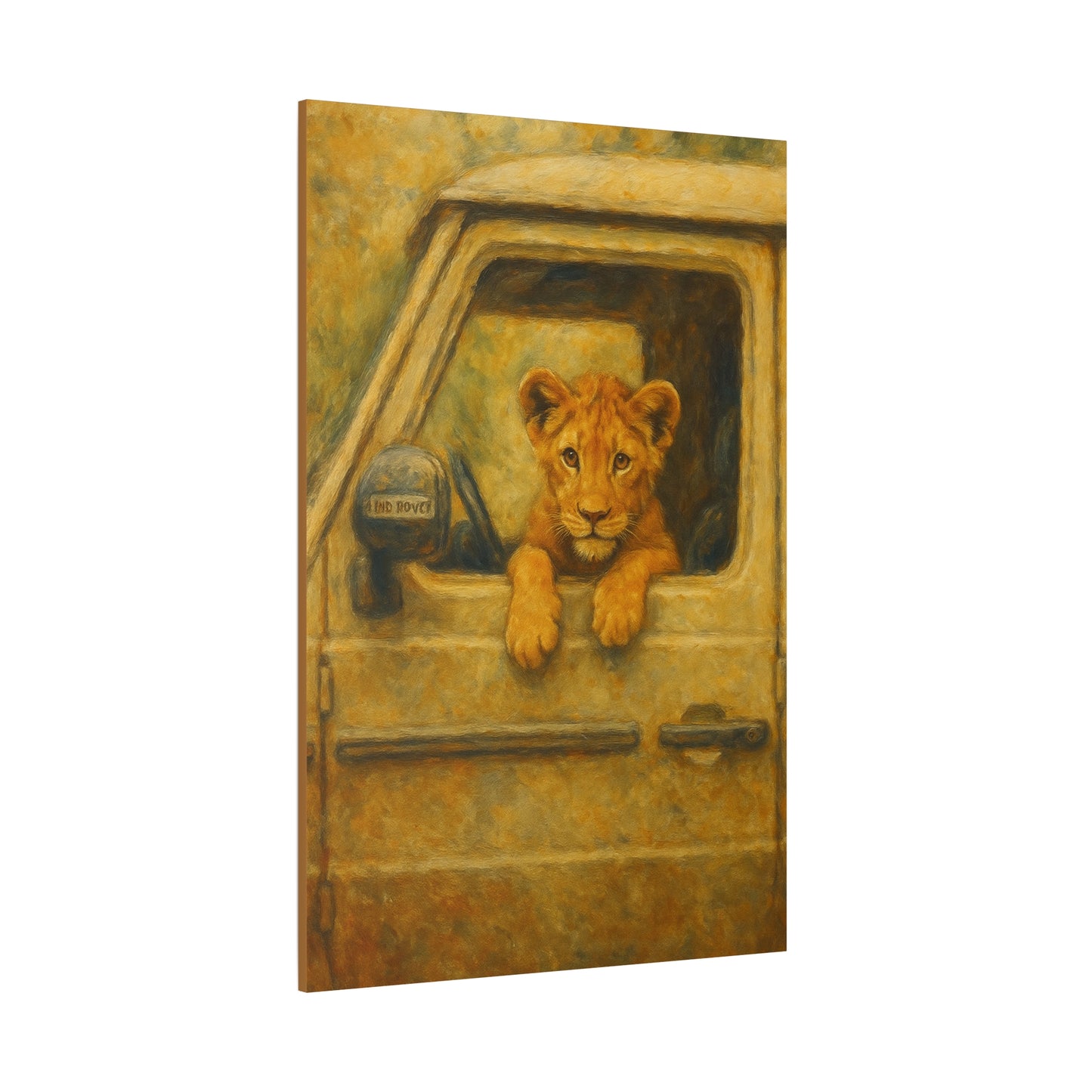 Canvas Wall Art - Lion Animal Jeep Design