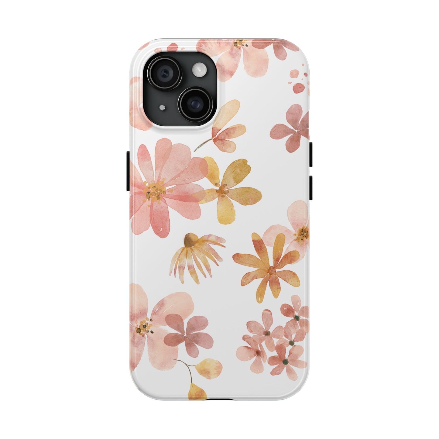 Tough Phone Case — Pink & Gold Blossom Protective Cover