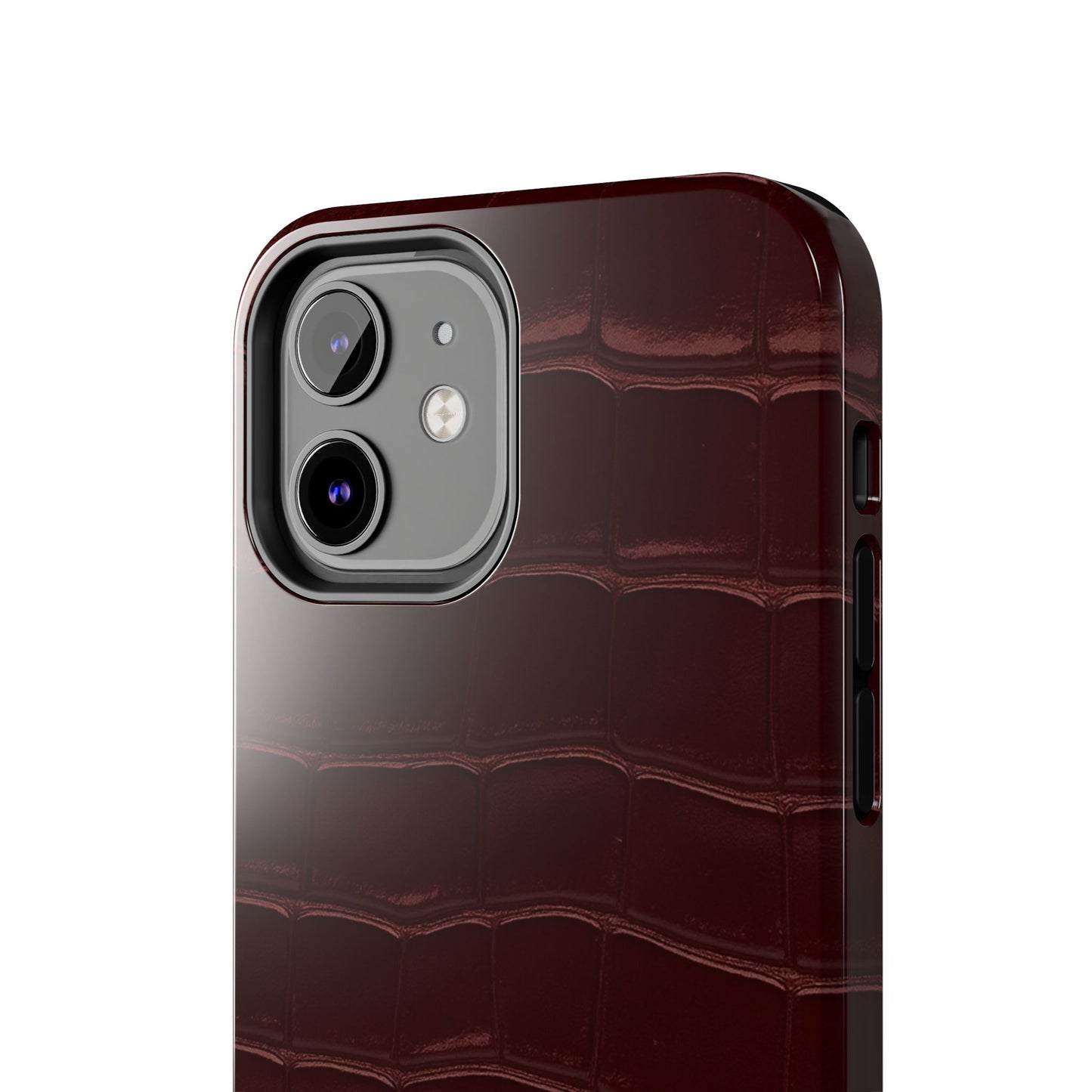 Tough Phone Case — Burgundy, Croc-Embossed