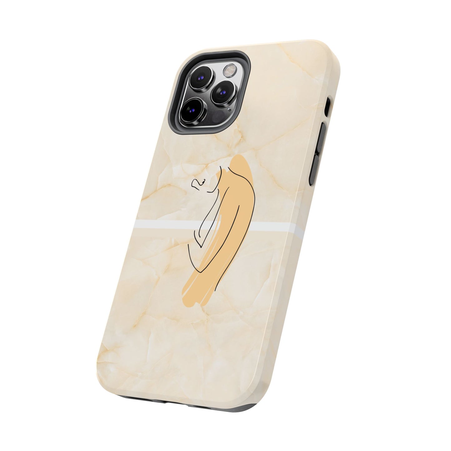 Tough Phone Case — Marble Minimalist Line Art