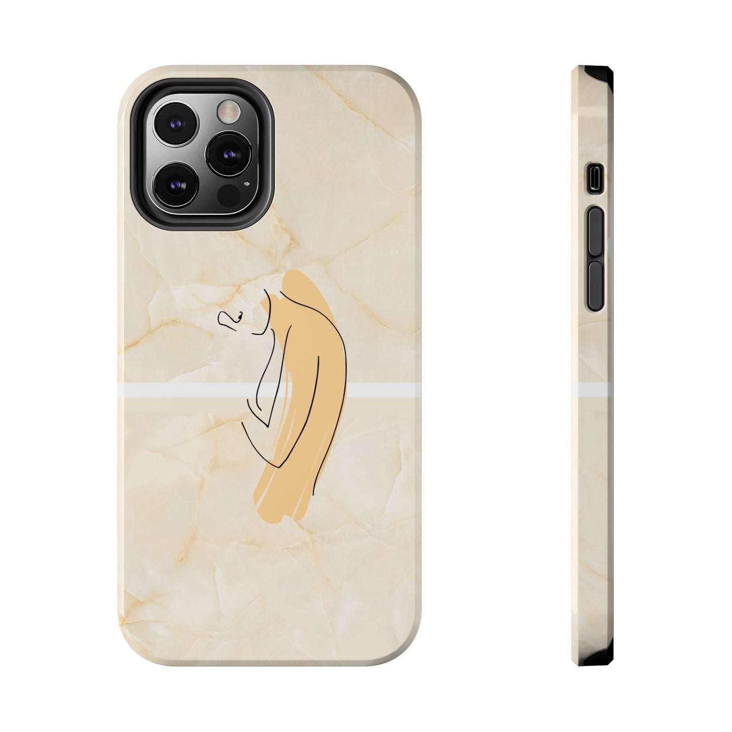 Tough Phone Case — Marble Minimalist Line Art