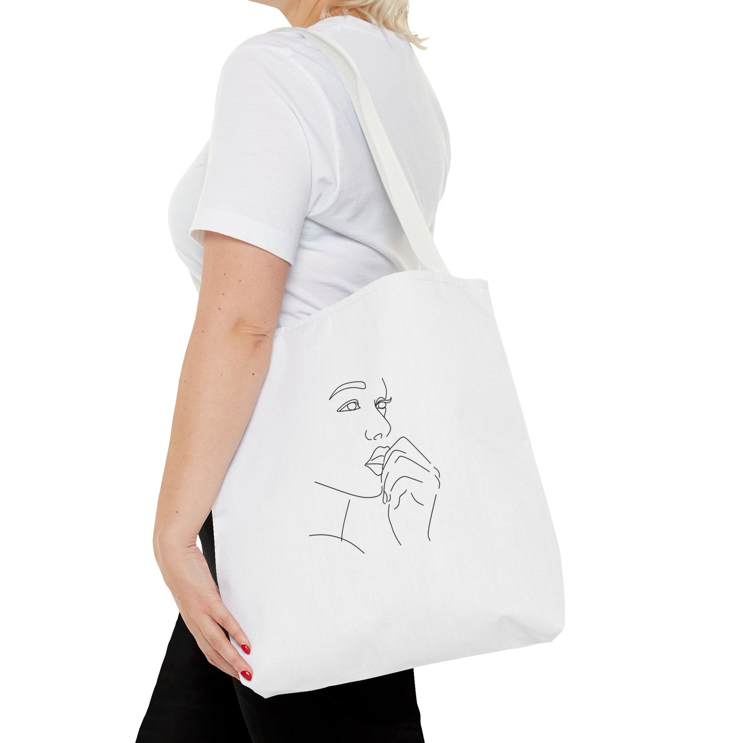 Elegant Line Art Tote Bag, Carryall