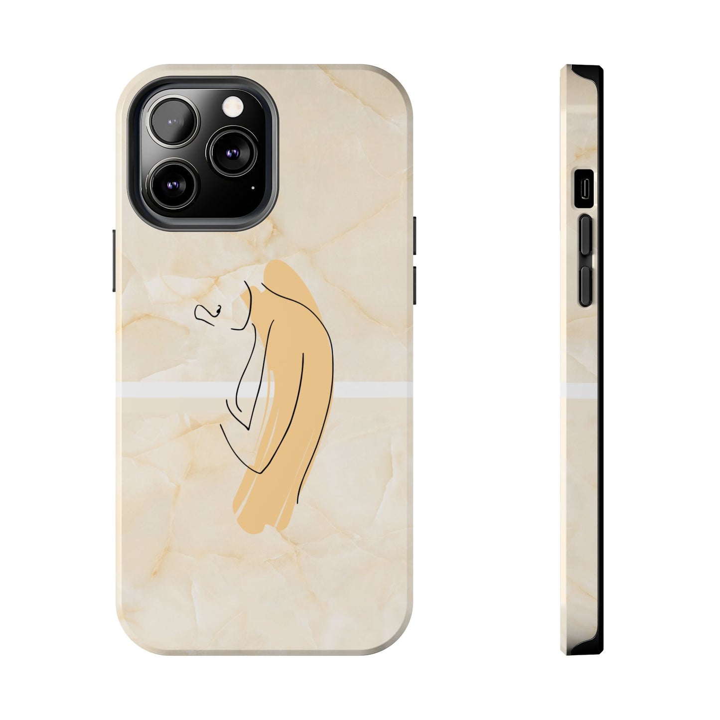 Tough Phone Case — Marble Minimalist Line Art