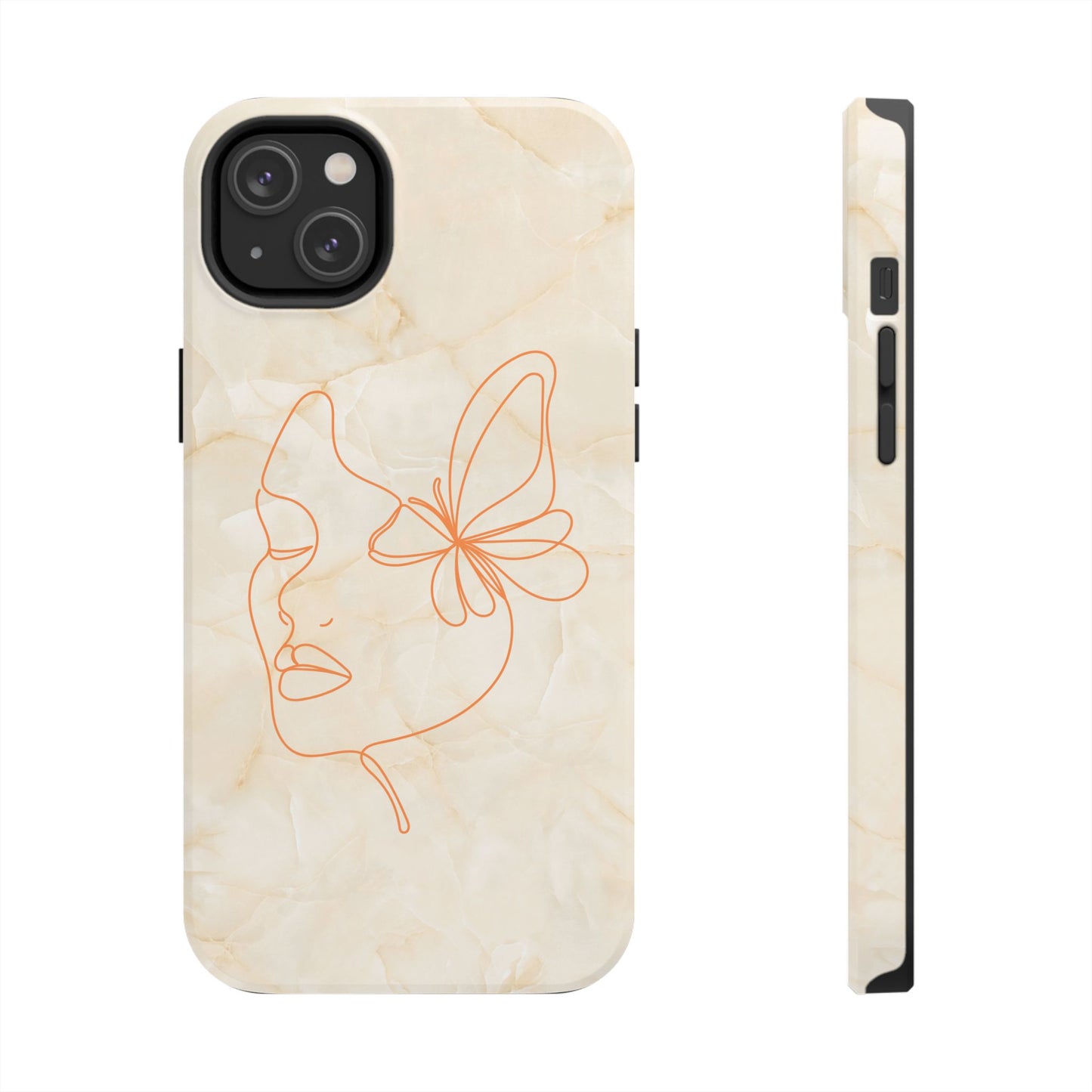 Tough Phone Case —  Marble Line Art, Minimal Elegant