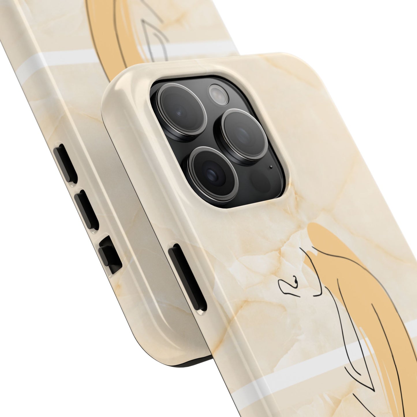 Tough Phone Case — Marble Minimalist Line Art