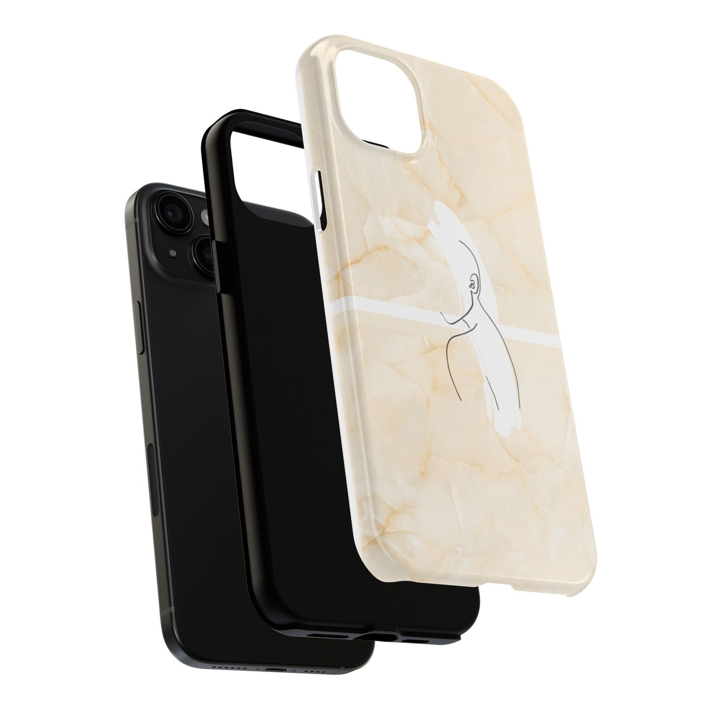 Tough Phone Case — Marble Minimalist Line Art