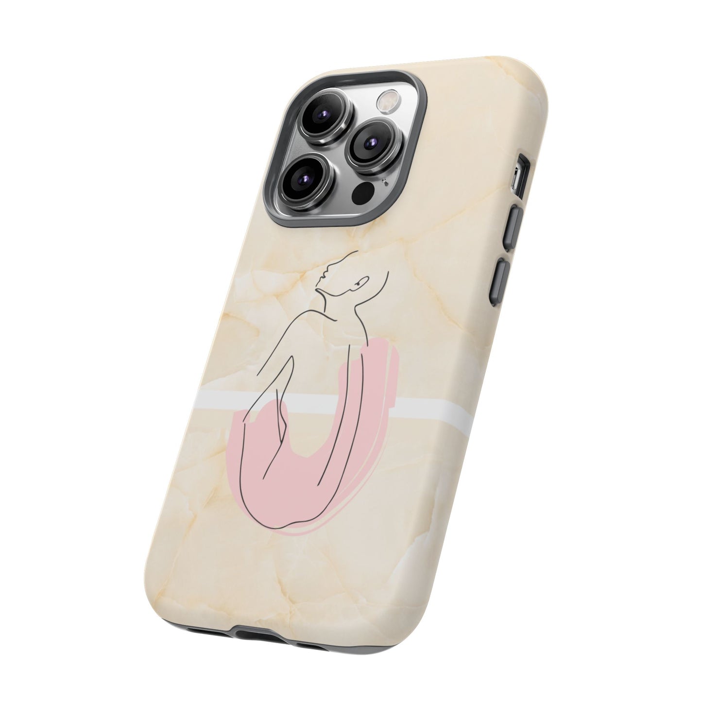 Tough Phone Case — Marble Minimalist Line Art