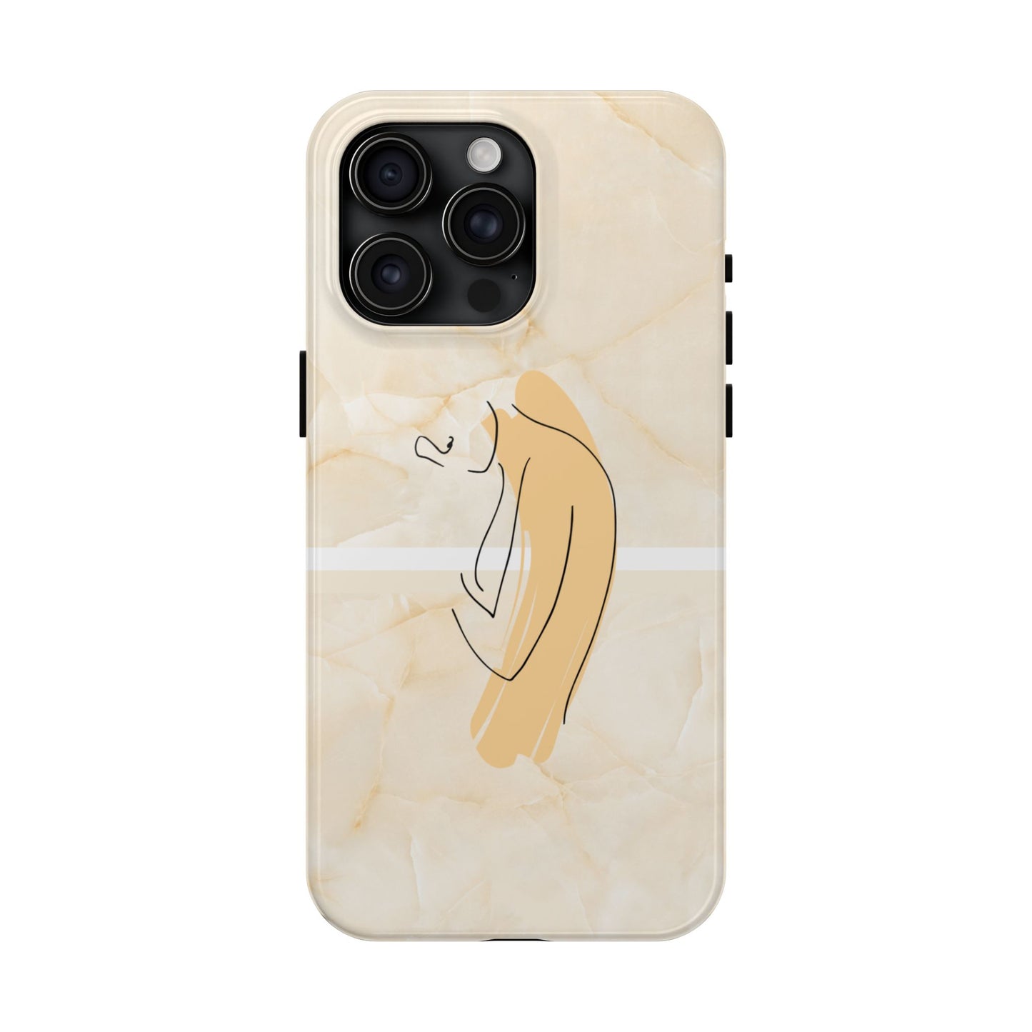 Tough Phone Case — Marble Minimalist Line Art