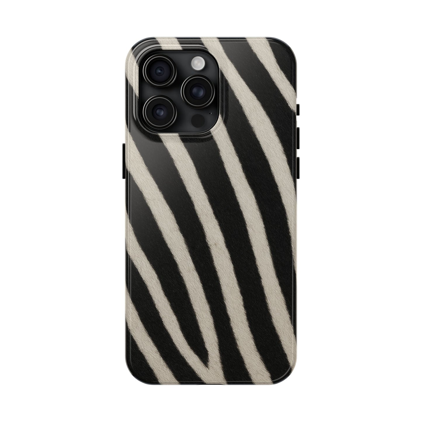 Tough Phone Case —Zebra Stripe, Black & White Animal Print
