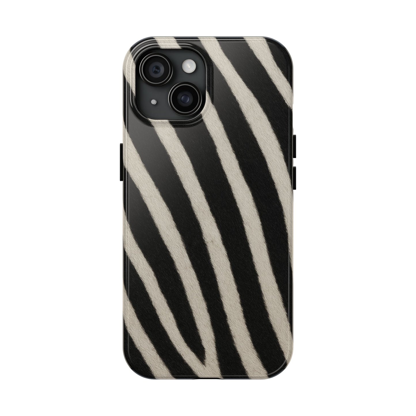 Tough Phone Case —Zebra Stripe, Black & White Animal Print