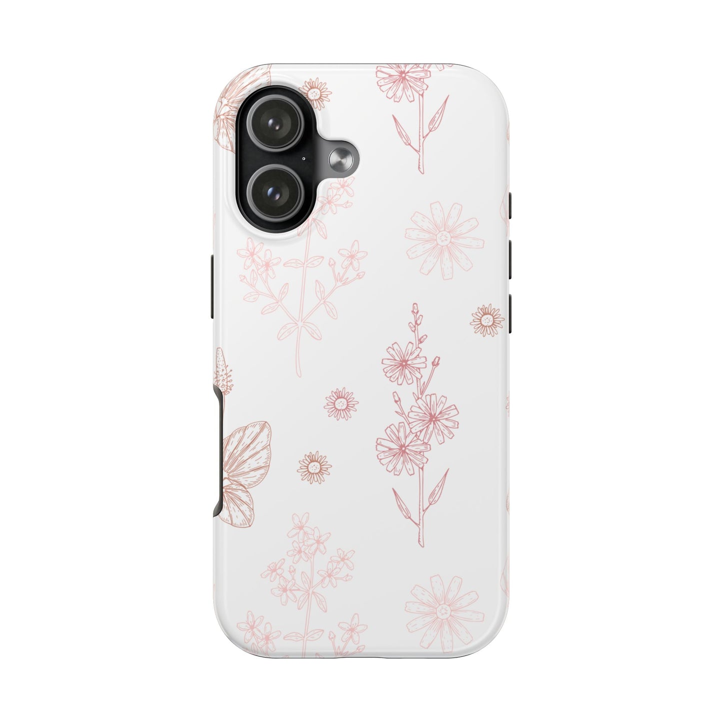 Tough Phone Case — Delicate Pink Wildflower Pattern