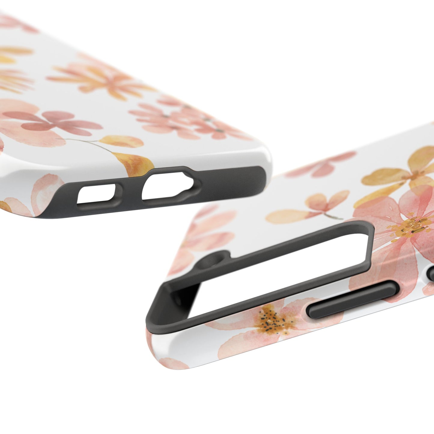 Tough Phone Case — Pink & Gold Blossom Protective Cover