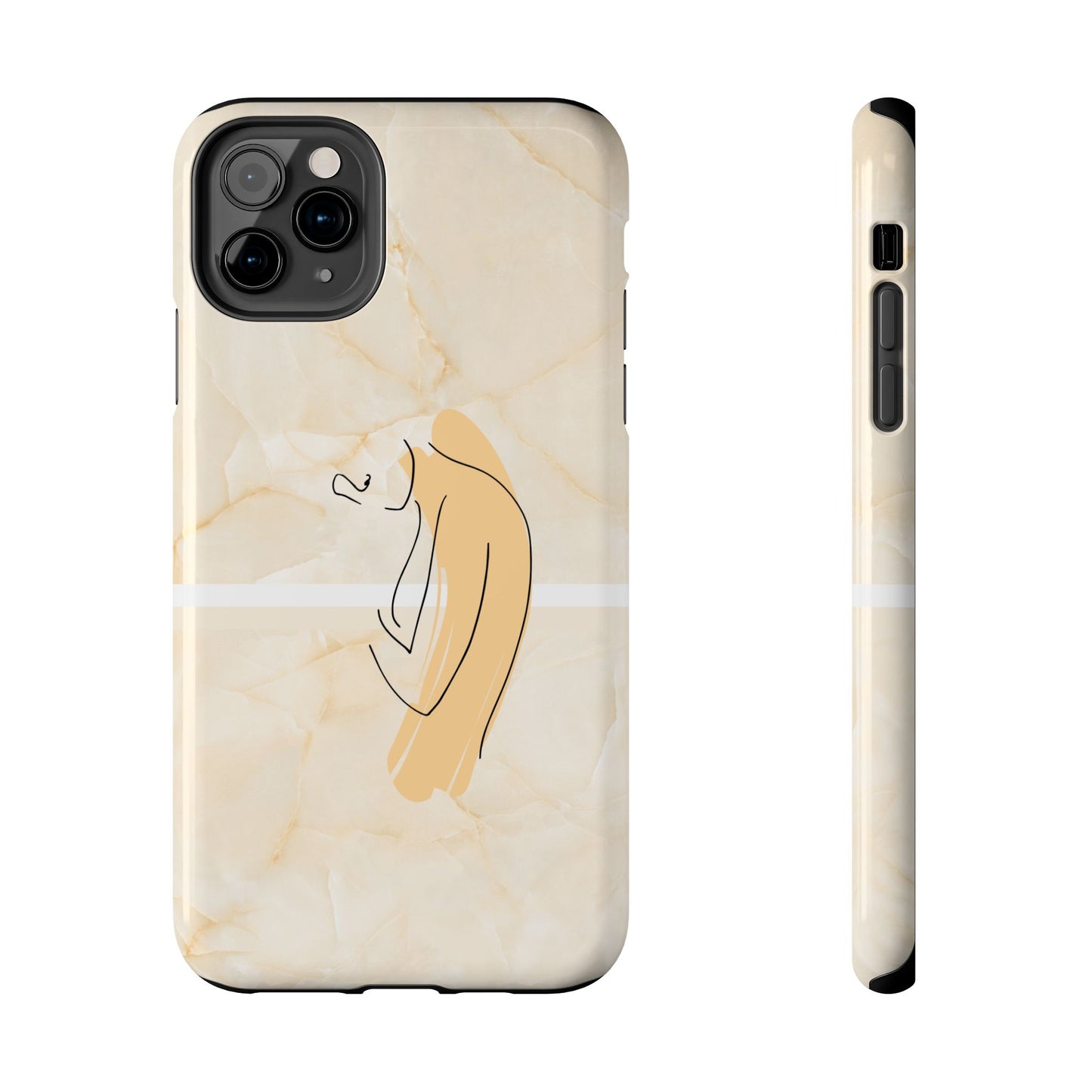 Tough Phone Case — Marble Minimalist Line Art
