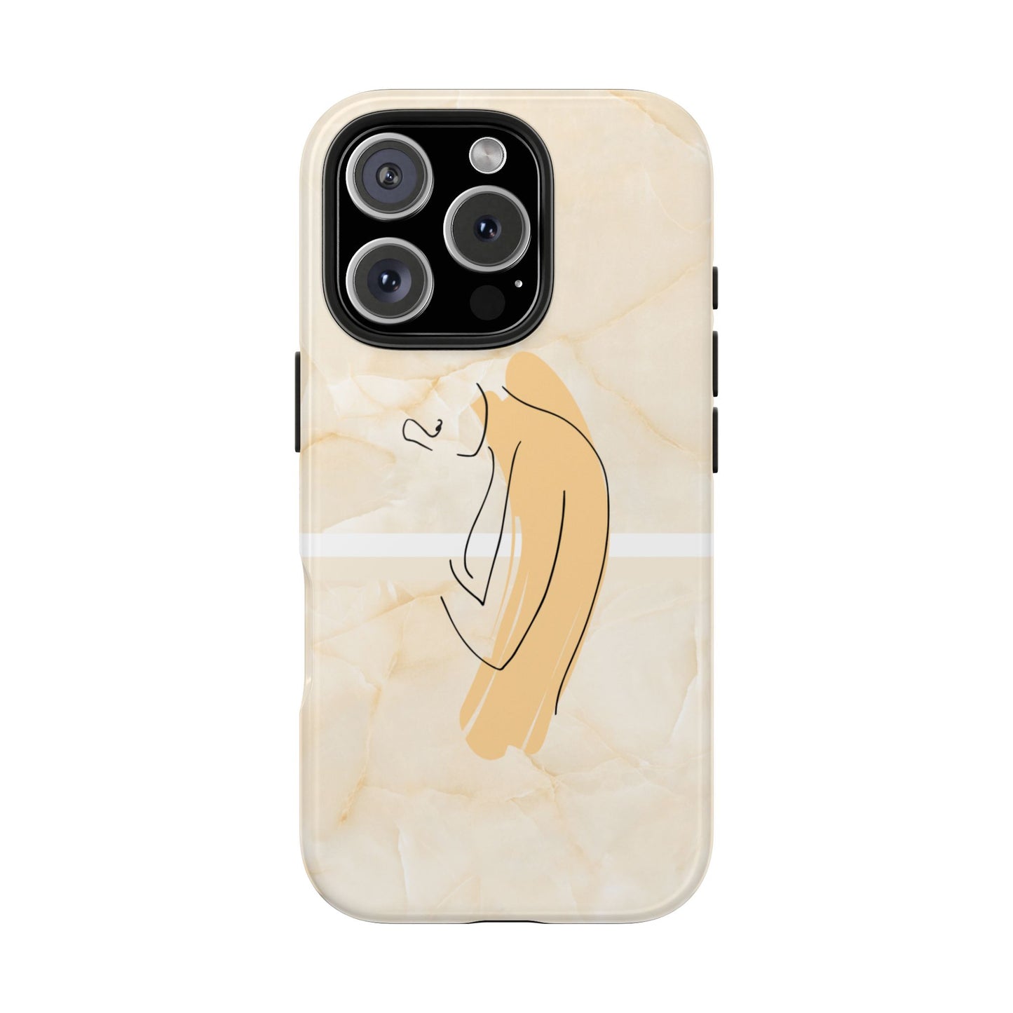 Tough Phone Case — Marble Minimalist Line Art