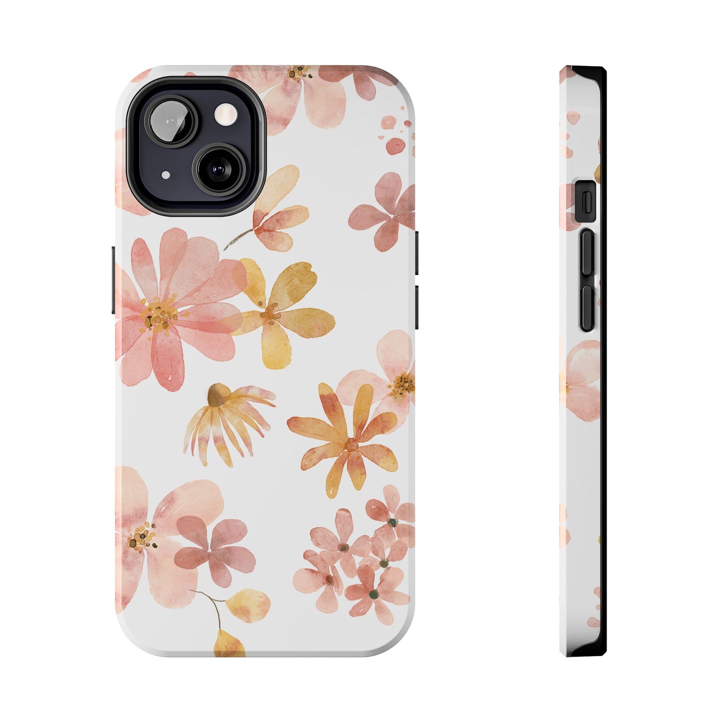 Tough Phone Case — Pink & Gold Blossom Protective Cover