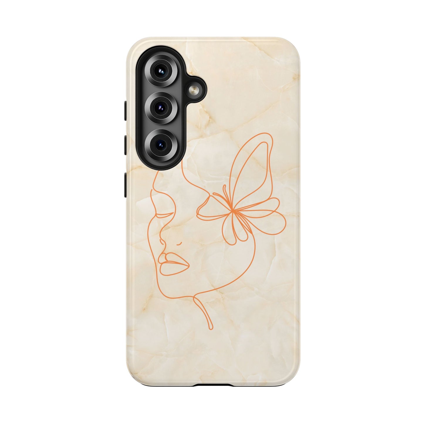 Tough Phone Case —  Marble Line Art, Minimal Elegant