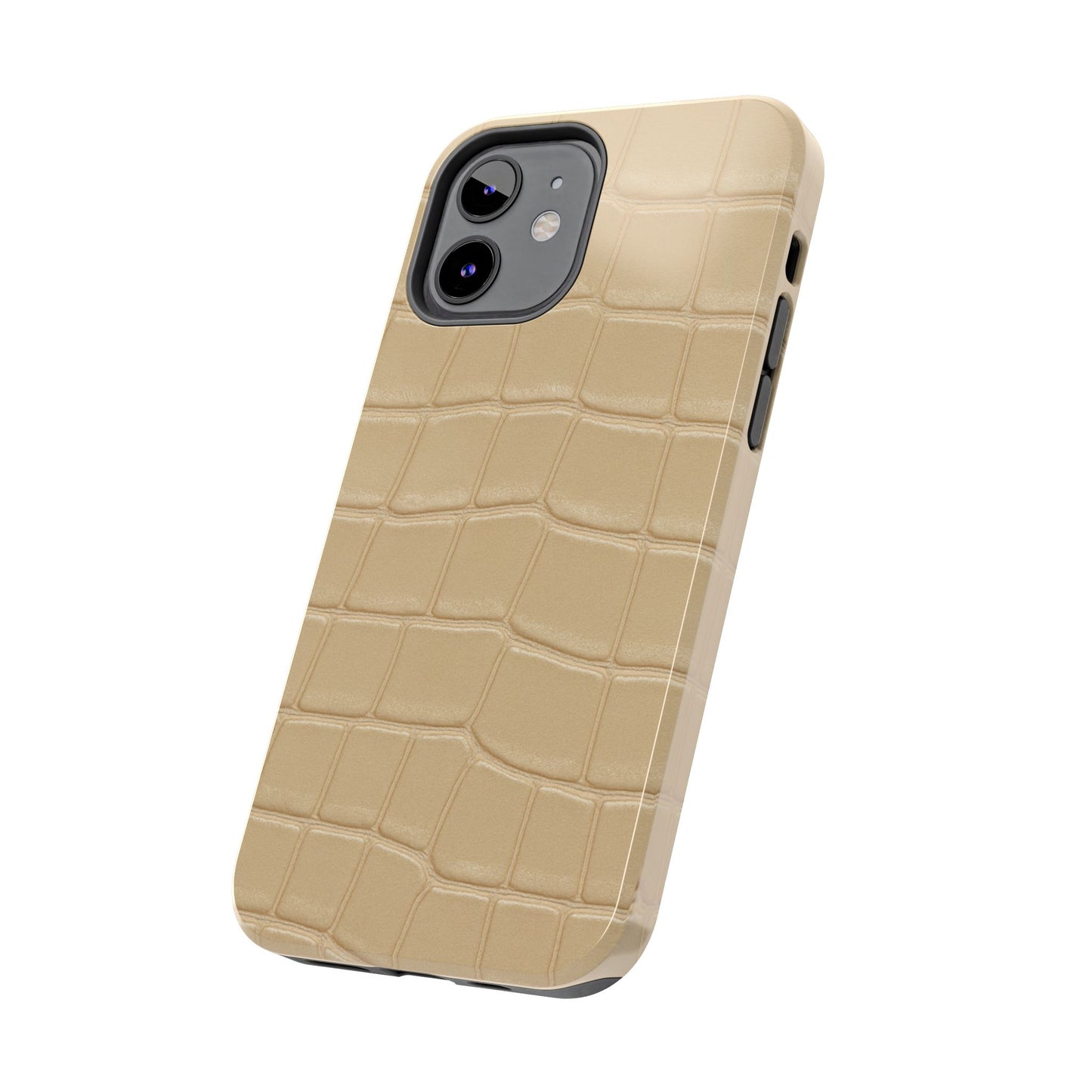 Tough Phone Case — Shockproof Alligator-Texture, Beige Croc