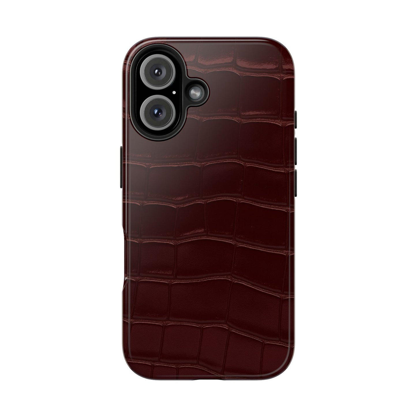 Tough Phone Case — Burgundy, Croc-Embossed