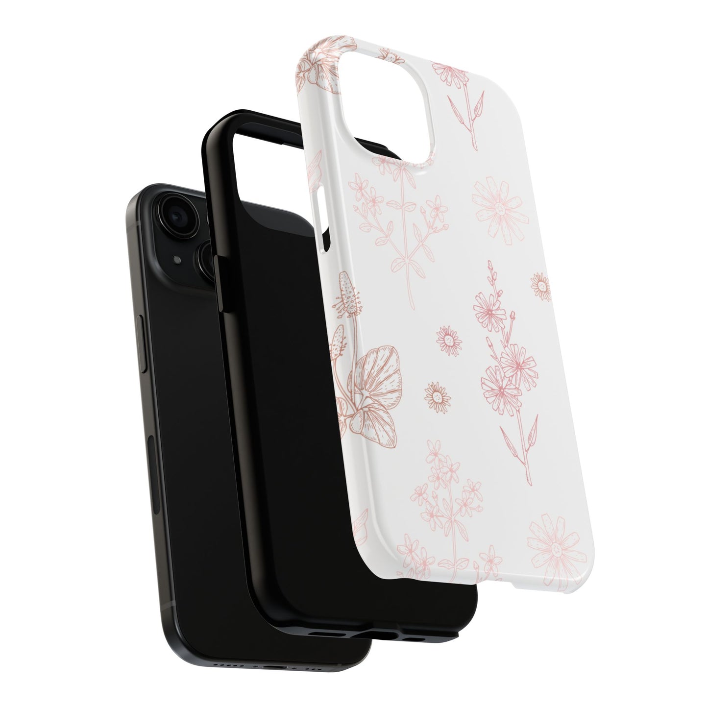 Tough Phone Case — Delicate Pink Wildflower Pattern