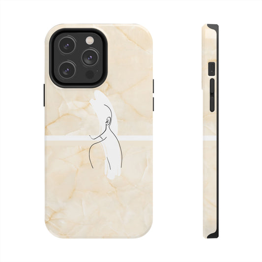 Tough Phone Case — Marble Minimalist Line Art