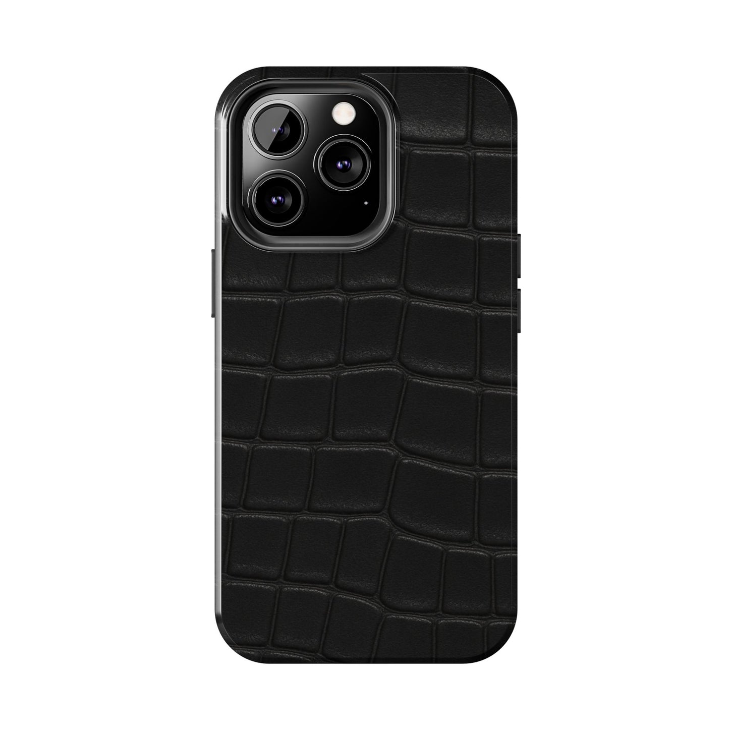 Tough Phone Case – Black Croc Texture