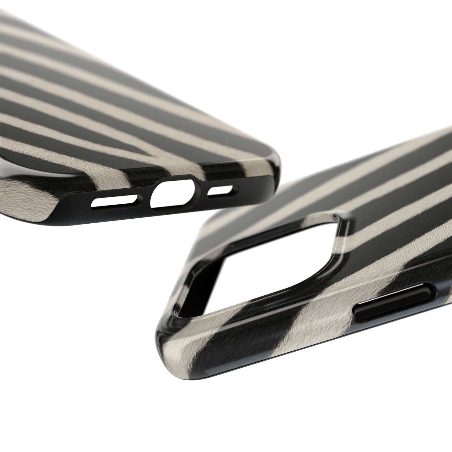 Tough Phone Case —Zebra Stripe, Black & White Animal Print