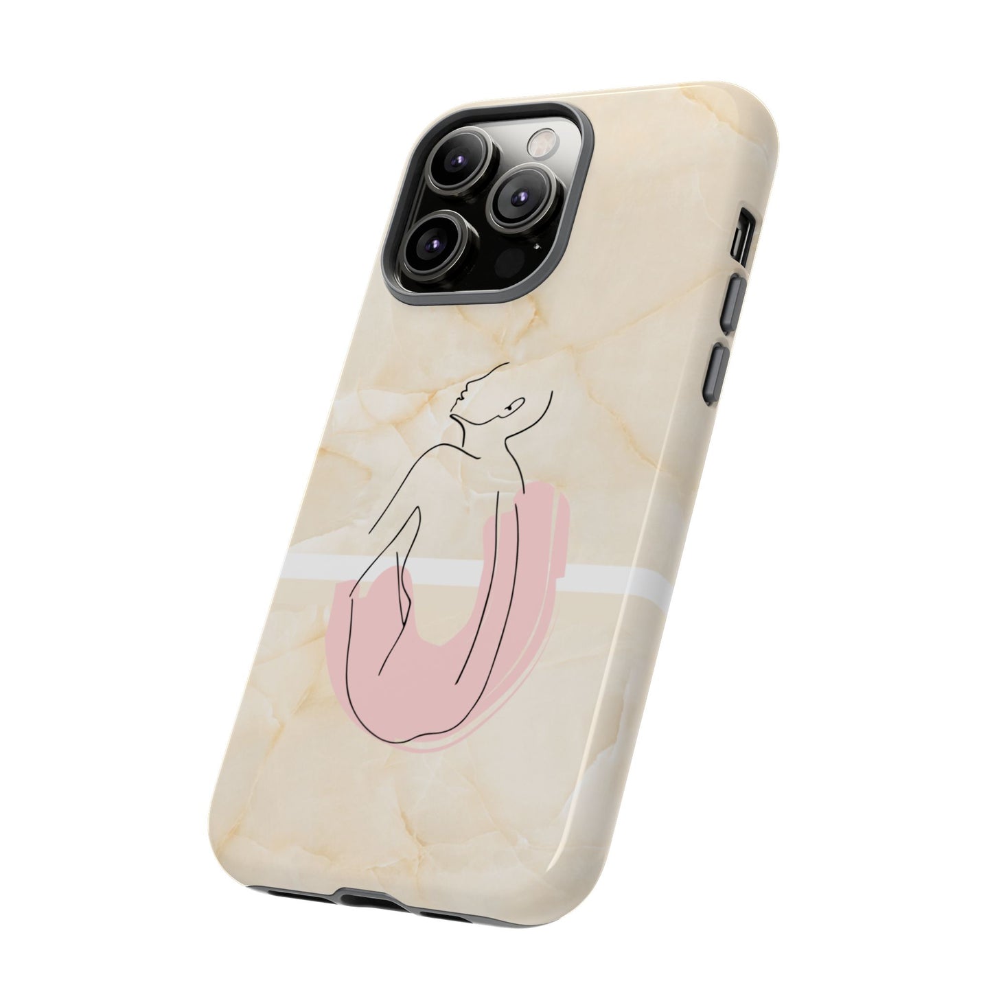 Tough Phone Case — Marble Minimalist Line Art
